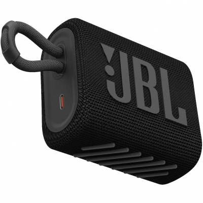 Изображение товара Портативная акустика JBL GO3 черная Водонепроницаемая, компактная, мощная Bluetooth колонка