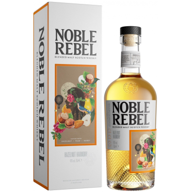 Изображение товара Виски купажированный "Noble Rebel" Hazelnut Harmony Blended Malt, 46% в подарочной упаковке, 0.7 л