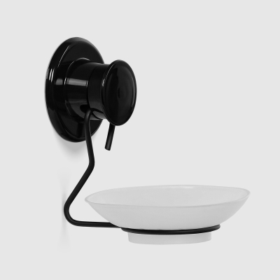 Изображение товара Мыльница Suntel с вакуумным креплением черная для ванной комнаты