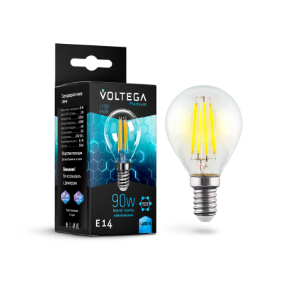 Изображение товара Лампочка Voltega Globe Graphene Е14 9W 4000К для дома и офиса Изображение товара Лампочка Voltega Globe Graphene Е14 9W 4000К для дома и офиса
