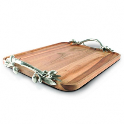 Изображение товара Поднос Vagabond с ручками ветка оливы прямоугольный (R214OL)