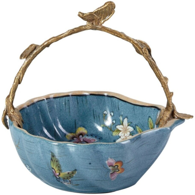 Изображение товара Корзиночка Glasar с бабочкой hgd2135 16x14x16 см декоративная чаша для интерьера