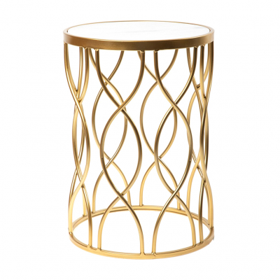 Изображение товара Интерьерный столик Glasar с белым мрамором 32x32x45 см для элегантного интерьера