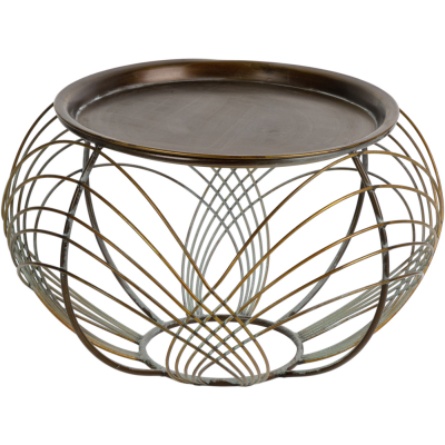 Изображение товара Столик Glasar 44x44x29 см из металла коричневого цвета для интерьера Изображение товара Столик Glasar 44x44x29 см из металла коричневого цвета для интерьера