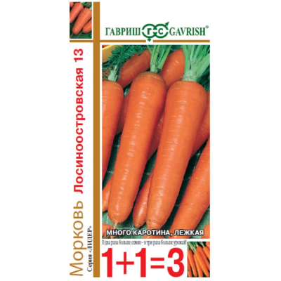 Изображение товара Семена Гавриш Морковь Лосиноостровская 13  серия 1+1/4,0 г