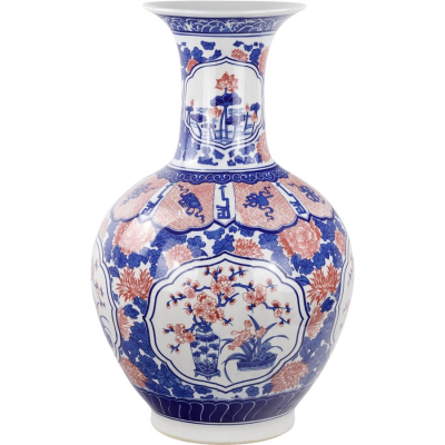 Изображение товара Стильная фарфоровая ваза Glasar 40x40x63см для интерьера и декора