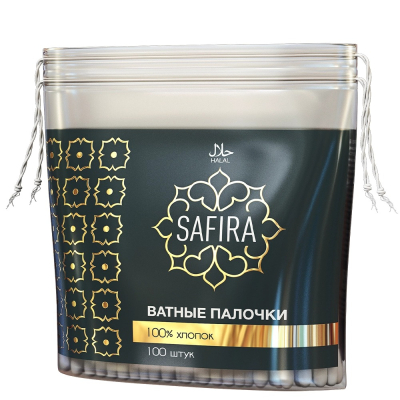 Изображение товара Ватные палочки Safira 100 шт в пакете для гигиены и макияжа Изображение товара Ватные палочки Safira 100 шт в пакете для гигиены и макияжа
