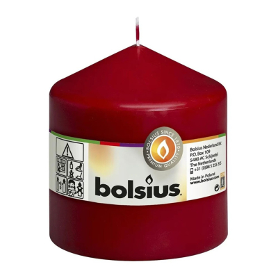 Изображение товара Бордовая свеча Bolsius 10х10 см длительное горение Изображение товара Бордовая свеча Bolsius 10х10 см длительное горение