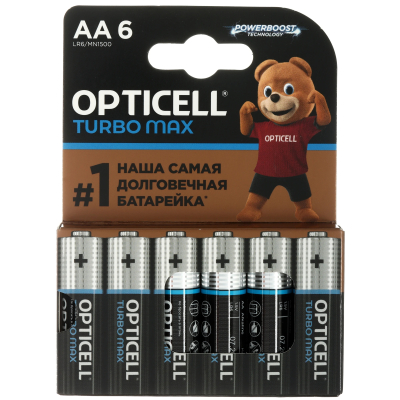 Изображение товара Батарейки Opticell Turbo Max AA щелочные 6 шт высокого качества