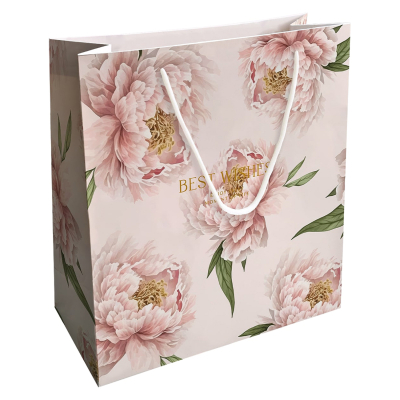 Изображение товара Пакет подарочный Be Smart Peony персиковый 32х32 см