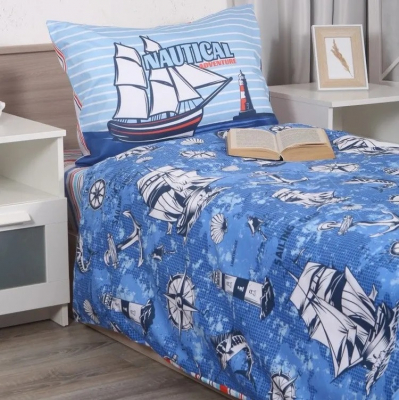 Изображение товара Комплект постельного белья Mona Liza Ship Полуторный сатин Хлопок Россия