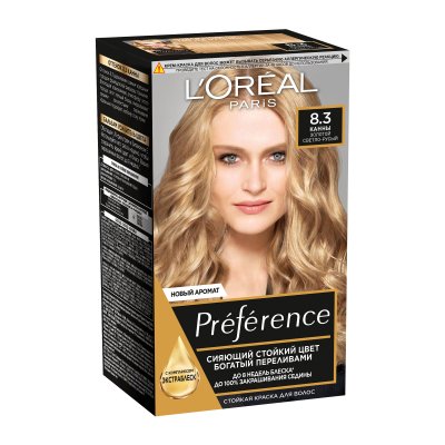 Изображение товара Краска для волос L'Oreal Preference Recital Канны 8. 3 стойкая