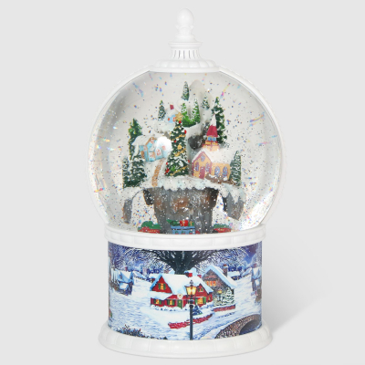Изображение товара Стеклянная фигура со снегом Victory Technology Зимний город 15x15x26 см анимационный новогодний дек
