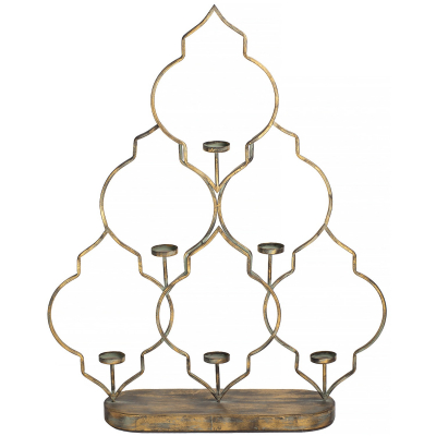 Изображение товара Подсвечник Glasar для 6 свечей высотой 79 см золотистый стильный металлический