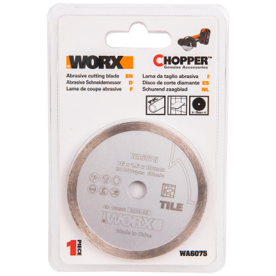 Изображение товара Алмазный пильный диск Worx 76х1,6х10 мм для бетона и камня Изображение товара Алмазный пильный диск Worx 76х1,6х10 мм для бетона и камня