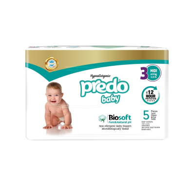 Изображение товара Подгузники Predo Baby №3 midi size 4-9 кг Изображение товара Подгузники Predo Baby №3 midi size 4-9 кг