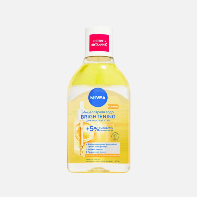 Изображение товара Вода мицеллярная Nivea Brightening для лица, глаз и губ 400 мл Изображение товара Вода мицеллярная Nivea Brightening для лица, глаз и губ 400 мл
