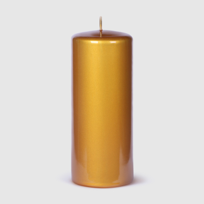 Изображение товара Золотистая декоративная свеча Mercury Deco Glass 20 см 8 см диаметр
