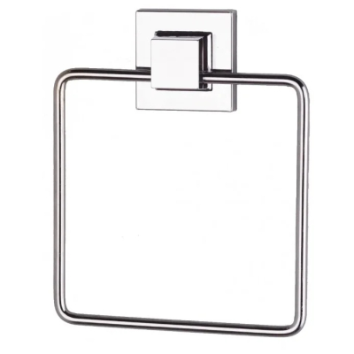 Изображение товара Держатель для полотенец Teknotel квадрат, самоклеящийся, хром, 16x4x20 см