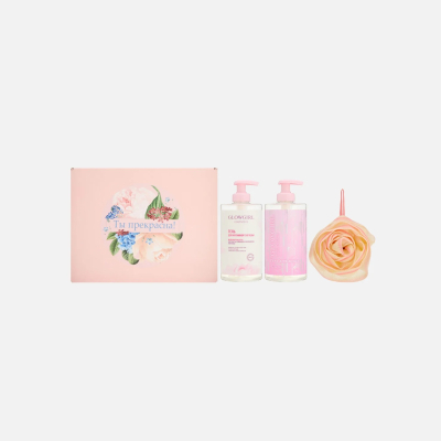 Изображение товара Подарочный набор Glowgirl Ты прекрасна! гель и мочалка для тела и интимной гигиены Изображение товара Подарочный набор Glowgirl Ты прекрасна! гель и мочалка для тела и интимной гигиены