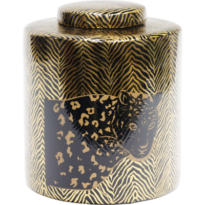 Изображение товара Ваза Glasar с крышкой леопард 20х20х25 см