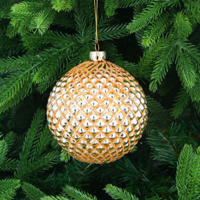 Изображение товара Игрушка ёлочная Yancheng Шар стеклянный золотистый 12 см