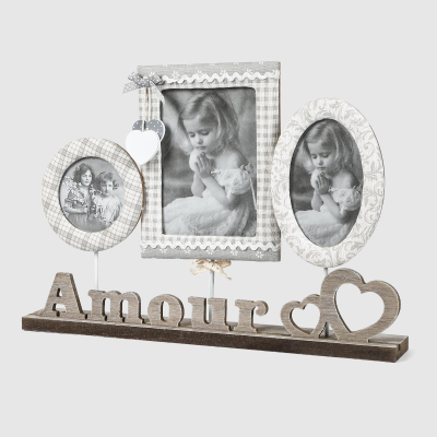 Изображение товара Фоторамка Dekor pap Amour 45,5х32,5 см для 3 фотографий Белый и серый