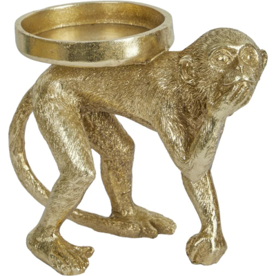 Изображение товара Подсвечник Glasar обезьяна 17х10х14 см золотистый декоративный подарок Изображение товара Подсвечник Glasar обезьяна 17х10х14 см золотистый декоративный подарок