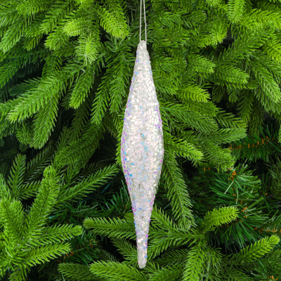 Изображение товара Украшение Yancheng Shiny стеклянное подвесное 5x5x22 см елочные сосульки