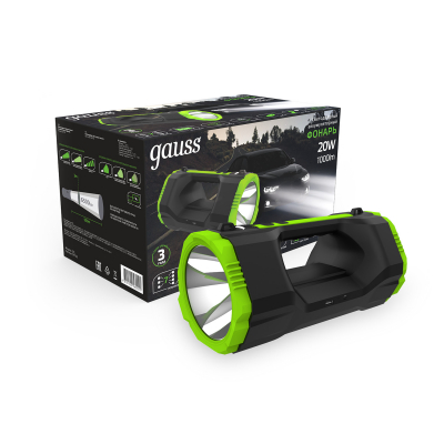 Изображение товара Фонарь Gauss прожекторный GFL703 20W 1000lm с аккумулятором и power bank