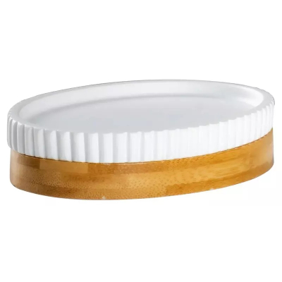 Изображение товара Мыльница Ridder Bailey белая из бамбука и полирезина для ванной