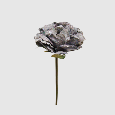 Изображение товара Искусственная новогодняя роза Конэко-О серая 9 см для праздничного декора