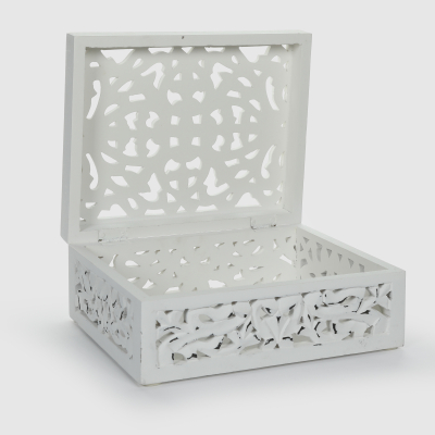 Изображение товара Шкатулка деревянная белая Dekor pap 25x20x10 см