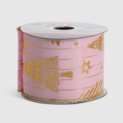 Изображение товара Лента упаковочная Due Esse Christmas бежевая 6,3 см х 27 м в ассортименте