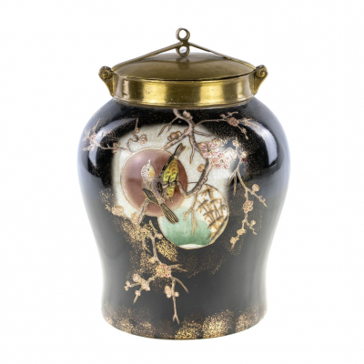 Изображение товара Ваза с крышкой Glasar, черная, 19x19x26 см