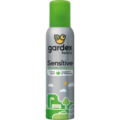 Изображение товара Аэрозоль Gardex Family Sensitive от комаров 150 мл для защиты кожи и одежды