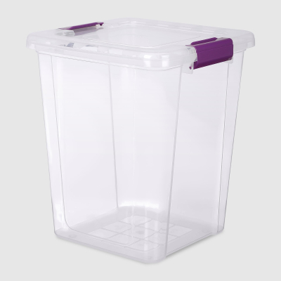 Изображение товара Глубокий прозрачный ящик для хранения 30 л Asude Plastik 34x34x42 см