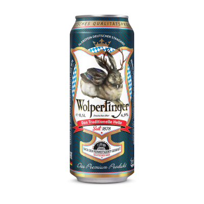 Изображение товара Пиво светлое фильтрованное Wolpertinger Das Traditionelle Helle 0,5 л ж/б