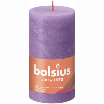 Изображение товара Свеча Bolsius Rustic Shine фиолетовая 13х6,8 см декоративная