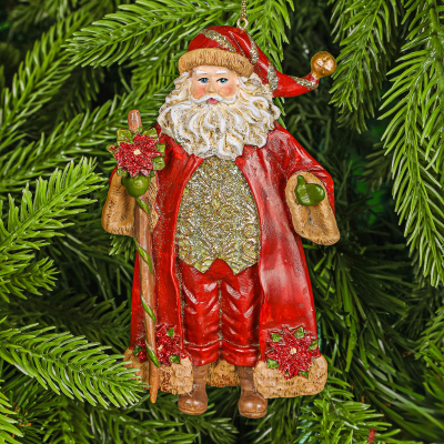 Изображение товара Ёлочная игрушка Санта из смолы Kurt S. Adler 13,5 см подвесная красная
