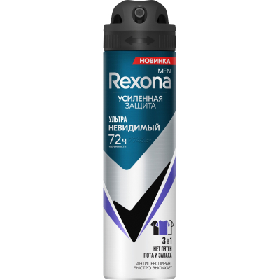 Изображение товара Дезодорант-антиперспирант спрей Rexona Men Ультраневидимый 150 мл
