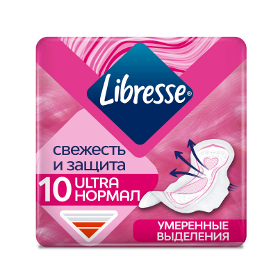 Изображение товара Гигиенические ультратонкие прокладки Libresse Ultra SecureFit™ 10 шт Изображение товара Гигиенические ультратонкие прокладки Libresse Ultra SecureFit™ 10 шт