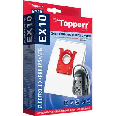 Изображение товара Пылесборник Topperr EX10 для пылесосов AEG, B░░░, ELECTROLUX, PHILIPS, ZANUSSI