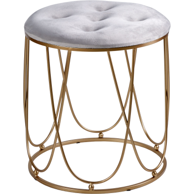 Изображение товара Пуф Glasar серый 40x40x45 см стильное мебельное изделие из МДФ и ткани