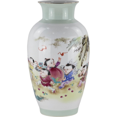 Изображение товара Коллекционная ваза Glasar из фарфора Дети и Персик 27х27х56 см