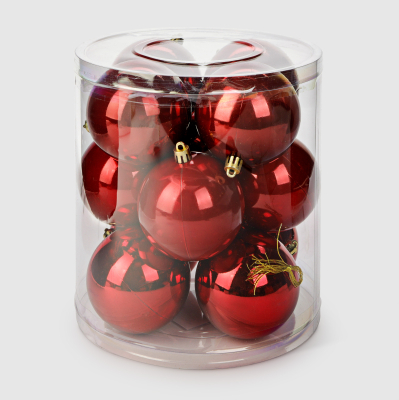 Изображение товара Набор шаров Linhai jinnuo пластик красный 8 см 12 шт