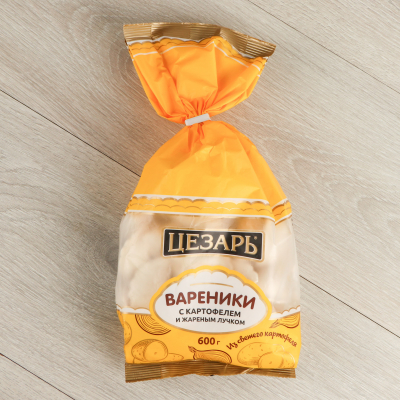 Изображение товара Вареники Цезарь картофель, жареный лук 600 г Изображение товара Вареники Цезарь картофель, жареный лук 600 г