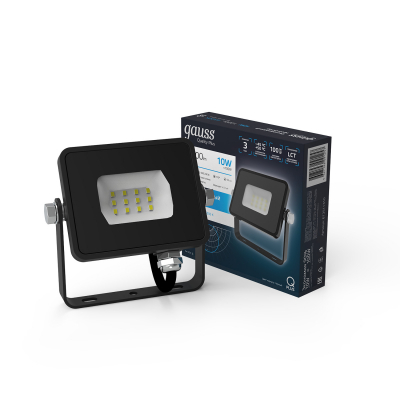 Изображение товара Прожектор Gauss LED Qplus 10W 900lm IP65 черный для наружного освещения Изображение товара Прожектор Gauss LED Qplus 10W 900lm IP65 черный для наружного освещения