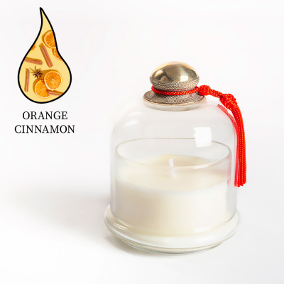 Изображение товара Аромасвеча Nour Bougie Le dome Orange cinnamon 743 г - ручная ароматическая свеча с теплым цитрусов