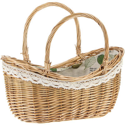 Изображение товара Ажурная корзина Xinzlp 34х20х27 см из ивы, хлопка и полиэстера для хранения и декора